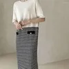 Sukienki imprezowe Summer Kobiety Krótkie rękawe sukienki Wysokiej jakości projektant Waffle Sweater Elegancki szata odzież Zwycięska P477