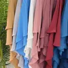 Vêtements ethniques Dubaï Turquie 2023 Femmes musulmanes priant les vêtements de l'Eid lslamiques ridés de couleurs solides vêtements Middle East Hijab Abaya T240510