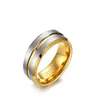 8 mm Silver Gold Color Fashion Simple Men039s Anneaux Tungsten Carbide Ring Jewelry Gift for Men Boys J04570823152681176