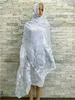 Vêtements ethniques 2023Spring New Dubaï 100% coton Écharpe Musulmane femmes africain Cotton Hijab Islam Pashmina Turban Headscarf broderies châles T240510
