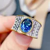Anelli a grappolo naturale London blu topazio per donne argento 925 gioielli pietre gemme di lusso 18k oro oro a spedizioni gratuite per feste