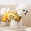 Собачья одежда с четырьмя ножными брюками Симпатичная мультипликационная печать тепло