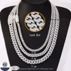 RTS 6-22 mm 2rows 4rows 5rows Cuban Link Chain S925 VV Silver VVS Moissanite Catena cubana Pass Diamond Tester GRA Certificato hip hop