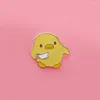 Broches petites épingles en émail de poulet jaune couteau smol ne tue pas mon vibe bijoux animal jeans jeans revers pour les amis pour enfants