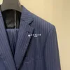 Men Blazers Brioni Cashmere linnen zijden wol gestreepte patroonjas jas