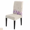 Couvriers de chaise Spring Watercolor Lavender papillon Dining Spandex Stretch Soupt Soupt for Wedding Kitchen Banquet Party Boîte
