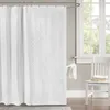 White Tufted Farmhouse Shower Curtain with Diamond Ruffle Pattern Elegant Chic Embroidered Fabric Boho Shower Curtain for Bathr 240429