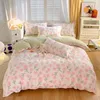 Bettwäsche -Sets niedliche Erdbeer Bettbedeckungsabdeckung Twin Full Size Ins Blumen für Kinder Girls Quilt hochwertige Bettwäsche ohne Füllung