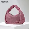 Xiyuan rose rose ramines sacs fourre-tout pour les dames élégantes sac de soirée cristal basseur à main femelle épaule de fête brillante 240509