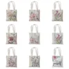 Opbergtassen retro bloemen tas met grote capaciteit shopper mode vogels vrouwen schouder rozen vintage canvas