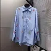 Celinnes Shirt Designer Triumphal Arch Blue Luxury Fashion Womens Bluses New Shirt Candy Pink Sparkling Casual Loose Letter Printed Shirt