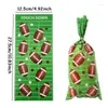 Enveloppe cadeau 50pcs Sacs de style de style rugby Cookie Cuisine Popcorn Emballage d'anniversaire TrawString Boys Faven Plev.