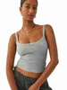T-shirt pour femmes Sexy Tees printemps / été Nouveau débardeur de girouette pure de désir en tricot avec un haut Slim Fit Spicy Girl Y2K pour les survises