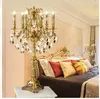 Tischlampen dekorative Kupferlampe Luxuskristall D48 cm H83 cm europäischer Schlafzimmer Nachtleuchte Leuchte