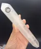 1pcs natural clear Crystal Point Wand pipe white quartz Gemstone smoking pipe Healing with 1PCS Metal Filters and 1 cleaning brush9484374