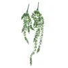 Kwiaty dekoracyjne 2x sztuczne sukulenty wiszące rośliny ścienne domowe dekoracje ogrodowe Zielony ciąg perłów ozdoba roślinna do biura
