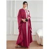 Vêtements ethniques Abayas pour 2024 Fashion Musulman Femmes Bat Sleeve Loose MAXI Robes Turquie Kaftan Eid Party Dubaï Bouches Maroc Jalabiya