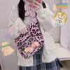 ショルダーバッグ日本のかわいい人形バッグパーソナライズされた透明な透明なPVC itabag学生女の子ヒョウキャンバスメッセンジャーファッション女性