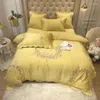 Set di biancheria da letto 47 ricamo floreale per casa set rosa bianco satinato come tela fiumino in cotone di seta/foglio di cuscinetto del tela