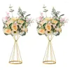 Vases Gold Geometric Wedding Centerpieces Table Flower Metal Vase Stands Decorations