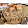 Ysllbag 23ylsy New Beach Bag Rattan Casual Capacidade Totes Designer Wicker Woven Women Bolsa Bolsas Summerbeach Bali Squilhas de palha