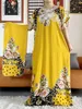 Vêtements ethniques Nouveau style Musulman Lady Summer Slve Robe Slve Rose Print Floral Boubou Boubou Maxi Femmes Islam Dress African Abaya Clothes T240510