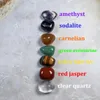 Figurines décoratives 1 sac 7pcs Crystal naturel Real Flomber Stone Energy Quartz Amethyst For Meditation Spiritual Healing Witch 7 Chakra