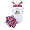 Cross Border Mexico Festival Säugling und Kleinkind Set Flying Sleeves Schatz PP Shorts und Haarzubehör 3PCS Set Fashion Cute Party Kleid Trendy