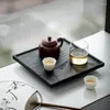 Tea Trays Imitation Charcoal Burning Solid Wood Small Table Dry Bubble Handmade Tray Whole Pot Busters