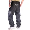 Männer Denim Streetwear gestapelt Jean Männer Schwarze Jeans Vintage Jeans Mode hochwertige Punkrock Hip Hop Classic Classic Plus Size 30-46