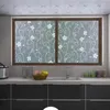 Window Stickers Frosted Privacy Floral Pattern Film Anti Look Self Adhesive Anti-UV Removable Cling Glass Home Decoration
