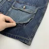 Coletes masculinos Colete de jeans lavado com algodão para homens bolsos multi -bolsos casuais machos vintes vases com calça de jeans sem mangas de pescoço