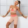 Set attivi set sport set pantaloncini fitness reggiseno palestra per donne 2024 abiti da yoga da donna da 2 pezzi