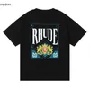 SS New Rhude Mens maglietta da uomo di alta qualità Tess Designer Casual Fashion Short Short Short Europe Uomini Donne Round Neck Tshirts Us Size Sxxl