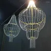 Decorazione per feste Golden Led Crystal Hanging Lampada Casa Soggio