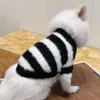 Dog Apparel Black White Strips Pullover Sweater Coat Winter Knitted Pet Clothes For Small Dogs Clothing Pups Jumper Jacket Yorkshire