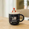 Mugs Rocket Star Ceramic Mug With Lid Spoon Coffee Cups Christmas Cup For Tea Drinkware Ceramics & Pottery