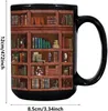 Tasses à café Masse de café - Funny Ceramic Club Cup 430 ml imprimé sur les deux côtés Gift Avid Reader For Lovers Bibliophile