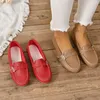 Casual Shoes Womens PU Leder -Ladung tägliche Wohnungen Ladies Schuh weibliche Frühlingsmozasins auf Luxus rutschen