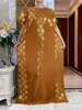 Roupas étnicas Dubai New Abaya for Women Summer Sumr Slve Cotton Dress Gold Stamping Loose Lady Maxi Islam African Dress com Big Sconhas T240510