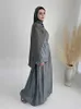 Vêtements ethniques Khimar Abaya Jilbab 2 pièces Set Ramadan Musulm Set Vêtements de prière Femme Dubaï Islam Hijab Kimono Ka Ensemble Musulmans T240510