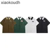 Rhude high-end designer kleding voor 2024 Meichao Nieuwe lente/zomer verticale streep poloshirt geborduurde letterzak met korte mouwen T-shirt met 1: 1 originele labels