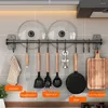 Kitchen Storage Utensils Steel Accessories Organizer Stainless Adhesive Wall Hook Holder Shelves Rack