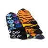 Chaussettes masculines 1 paires funky crâne masculine tigre dessin animé nouveau nouveauté hip hop orange fou cadeau