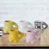 Tassen Porzellan Kaffeetassen handgefertigtes Cartoon Design Milchgetränkern hitzbarer Keramik glatt für Home Office