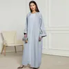 Ethnic Clothing Chic Casual Open Kimono Abaya Muslim Women Shalwar Kamz Jalabiya Embroidery Long Slve African Moroccan Cardigan Gown Robes T240510