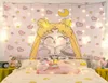 Dessin animé Sailor Moon Imprimé anime tapisserie fille dortoir décor décor suspendu tapz rose tapisseries 2106087147659