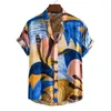 Casual shirts voor heren Hawaiiaanse oversized shirt modieuze kleding met luipaardprintsplekken zeer model op planken