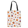 Shoppingväskor halloween stor duk tygväska pumpa spöke skalle fladdermus design kvinnor shoppingväskor mode axelväskor bolsa reutiliserbar lino