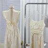 Robes décontractées Sexy Backness Lace Sans manches Longue robe 2024 Spaghetti Soirée Elegant Party Maxi For Women Ladies Vestido Robe